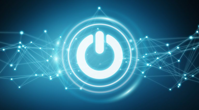 Power energy icon with connections 3D rendering